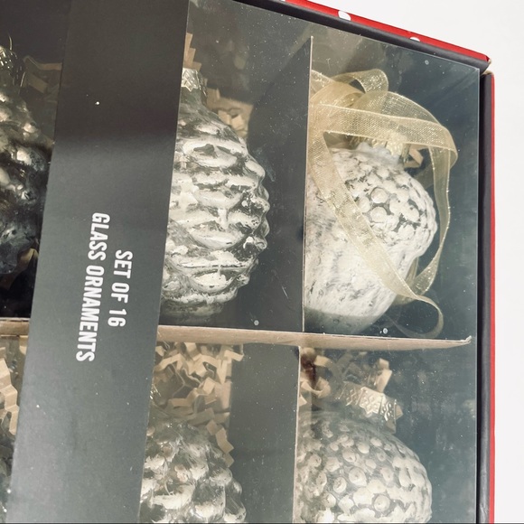 Martha Stewart Silver Mercury Glass Pinecone acorn Christmas Ornaments S… - Picture 5 of 9